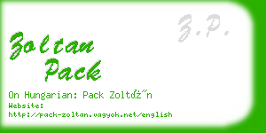 zoltan pack business card